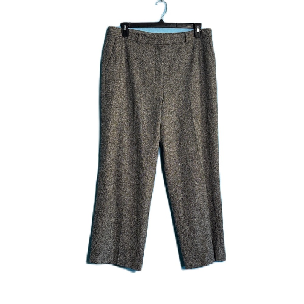 Saks Fifth Avenue Merino Wool Fully Lined Gray Dress Pants Trousers Size 16